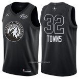Camiseta All Star 2018 Minnesota Timberwolves Karl-anthony Towns #32 Negro