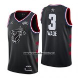 Camiseta All Star 2019 Miami Heat Dwyane Wade #3 Negro
