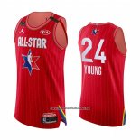 Camiseta All Star 2020 Atlanta Hawks Trae Young Autentico #24 Rojo
