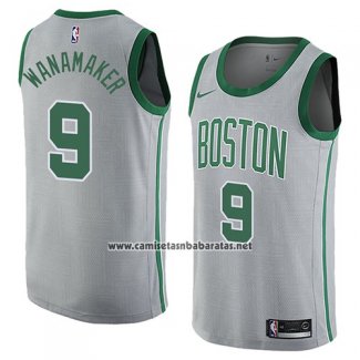 Camiseta Boston Celtics Brad Wanamaker #9 Ciudad 2018 Gris
