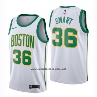 Camiseta Boston Celtics Marcus Smart #36 Ciudad 2018-19 Blanco