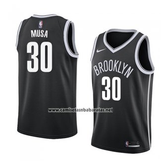 Camiseta Brooklyn Nets Dzanan Musa #30 Icon 2018 Negro