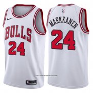 Camiseta Chicago Bulls Lauri Markkanen #24 2017-18 Blanco
