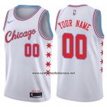 Camiseta Chicago Bulls Nike Personalizada 17-18 Blanco