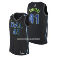Camiseta Dallas Mavericks Dirk Nowitzki #41 Ciudad 2017-18 Negro