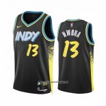 Camiseta Indiana Pacers Jordan Nwora #13 Ciudad 2023-24 Negro