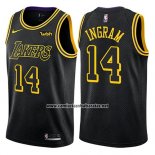 Camiseta Los Angeles Lakers Brandon Ingram #14 Ciudad 2018 Negro