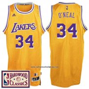 Camiseta Los Angeles Lakers Shaquille O'Neal #34 Retro Amarillo