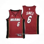 Camiseta Miami Heat LeBron James #6 Statement 2020-21 Rojo