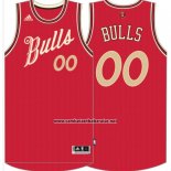 Camiseta Navidad 2015 Chicago Bulls Adidas Personalizada Rojo