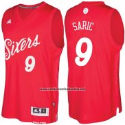 Camiseta Navidad 2016 Philadelphia 76ers Dario Saric #9 Rojo