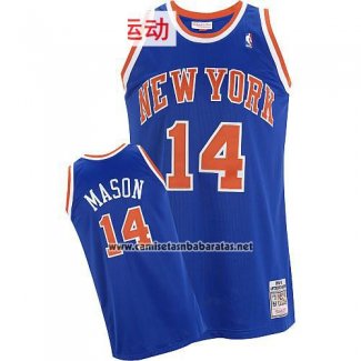 Camiseta New York Knicks Anthony Mason #14 Retro Azul
