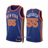 Camiseta New York Knicks Isaiah Hartenstein #55 Ciudad 2023-24 Azul