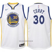Camiseta Nino Golden State Warriors Stephen Curry #30 2017-18 Blanco