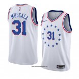 Camiseta Philadelphia 76ers Mike Muscala #31 Earned 2018-19 Blanco