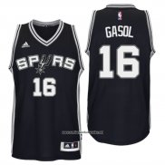 Camiseta San Antonio Spurs Pau Gasol #16 Negro