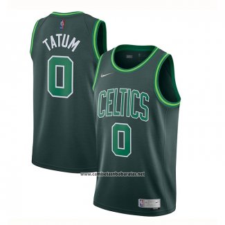 Camiseta Boston Celtics Jayson Tatum #0 Earned 2020-21 Verde
