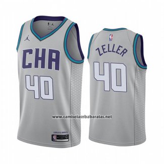 Camiseta Charlotte Hornets Cody Zeller #40 Ciudad Edition Gris