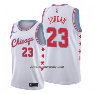 Camiseta Chicago Bulls Michael Jordan #23 Ciudad Edition 2017 #18 Blanco