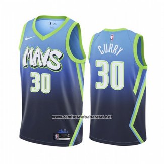 Camiseta Dallas Mavericks Seth Curry #30 Ciudad Edition Azul