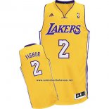 Camiseta Los Angeles Lakers Derek Fisher #2 Amarillo