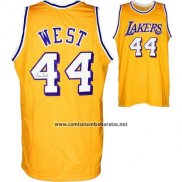 Camiseta Los Angeles Lakers Jerry West #44 Retro Amarillo