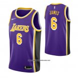 Camiseta Los Angeles Lakers LeBron James #6 Statement 2021-22 Violeta