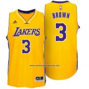 Camiseta Los Angeles Lakers Shannon Brown #3 Amarillo