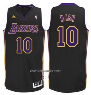 Camiseta Los Angeles Lakers Steve Nash #10 Negro