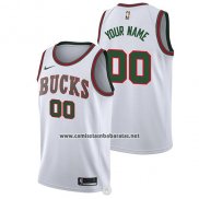 Camiseta Milwaukee Bucks Nike Personalizada 2017-18 Blanco
