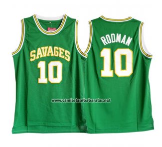 Camiseta NCAA Oklahoma State Savages Dennis Rodman #10 Verde