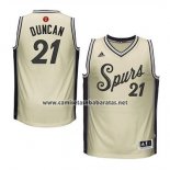 Camiseta Navidad 2015 San Antonio Spurs Tim Duncan #21 Blanco