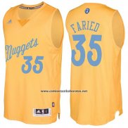 Camiseta Navidad 2016 Denver Nuggets Kenneth Faried #35 Oro