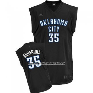 Camiseta Negro Moda Oklahoma City Thunder Kevin Durant #35 Negro