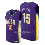 Camiseta New Orleans Pelicans Frank Jackson #15 Ciudad Violeta