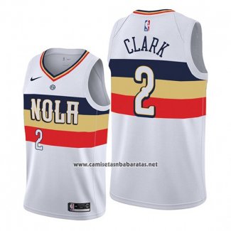 Camiseta New Orleans Pelicans Ian Clark #2 Earned Edition Blanco
