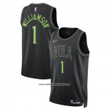 Camiseta New Orleans Pelicans Zion Williamson #1 Ciudad 2023-24 Negro