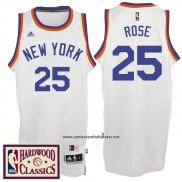 Camiseta New York Knicks Derrick Rose #25 Retro Blanco