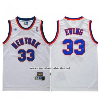 Camiseta New York Knicks Patrick Ewing #33 Retro Blanco