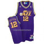 Camiseta Utah Jazz John Stockton #12 Retro Violeta