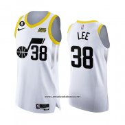 Camiseta Utah Jazz Saben Lee #38 Association Autentico 2022-23 Blanco