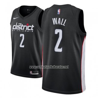 Camiseta Washington Wizards John Wall #2 Ciudad 2018-19 Negro