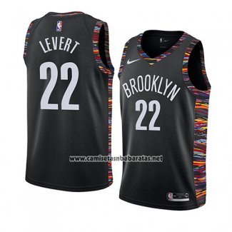 Camiseta Brooklyn Nets Caris Levert #22 Ciudad 2018-19 Negro