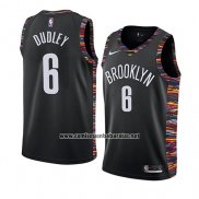 Camiseta Brooklyn Nets JaRojo Dudley #6 Ciudad 2018-19 Negro