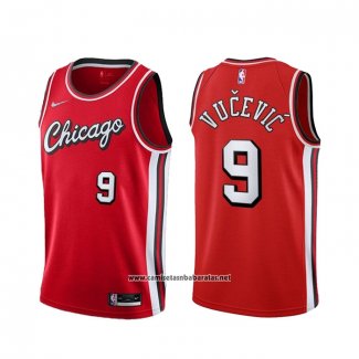 Camiseta Chicago Bulls Nikola Vucevic #9 Ciudad 2021-22 Rojo