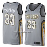 Camiseta Cleveland Cavaliers Marcus Thornton #33 Ciudad 2018 Gris
