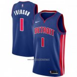 Camiseta Detroit Pistons Allen Iverson #1 Icon Azul