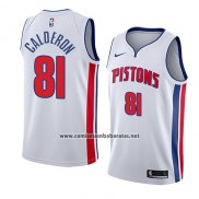 Camiseta Detroit Pistons Jose Calderon #81 Association 2018 Blanco