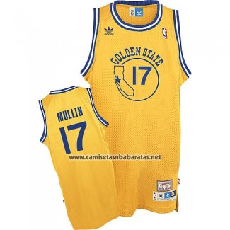 Camiseta Golden State Warriors Chris Mullin #17 Retro Amarillo