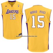 Camiseta Los Angeles Lakers Metta World Peace #15 Amarillo
